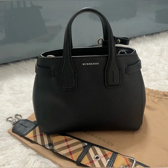 Small Burberry black banner tote - Picture 1 of 14